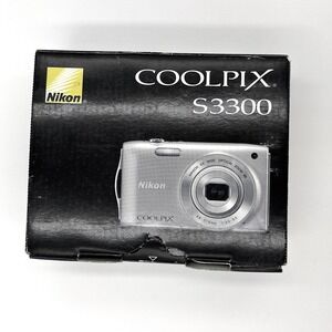 Nikon Coolpix S3300 16.0MP Digital Camera Silver 6x Optical Zoom VR Box Tested